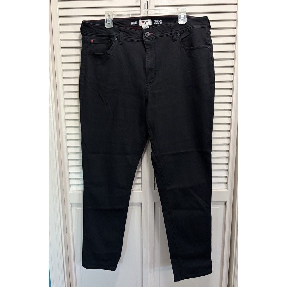 EV1 Black Skinny Leg Jeans High Rise‎ Pockets Size 22 Zip Stretch NWT